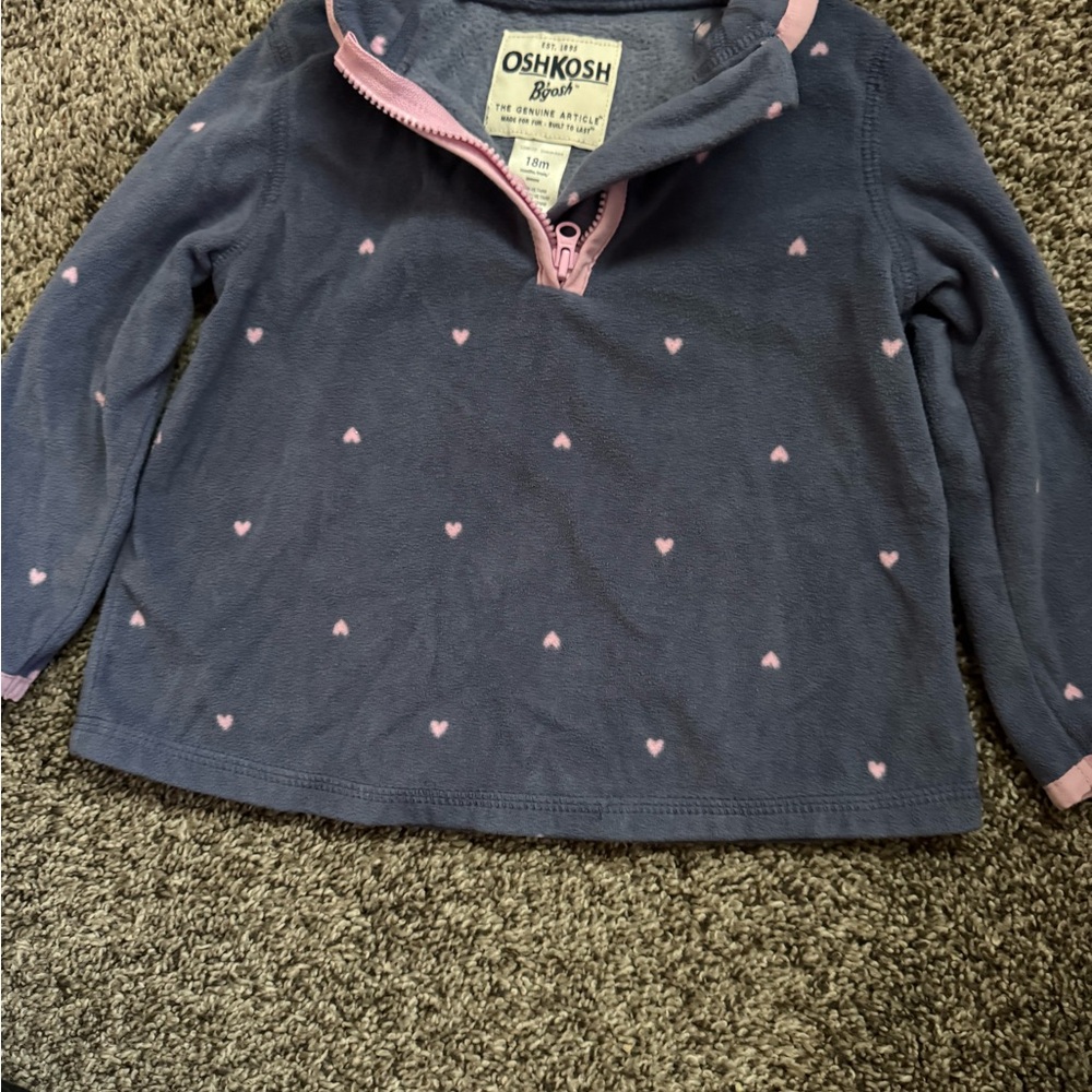 OshKosh B'gosh Navy and Pink Heart Sweatshirt